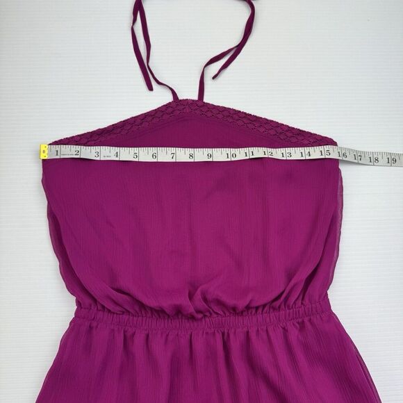 Express Magenta Strapless Dress Sz Small Lined Casual String Tie - Picture 7 of 9
